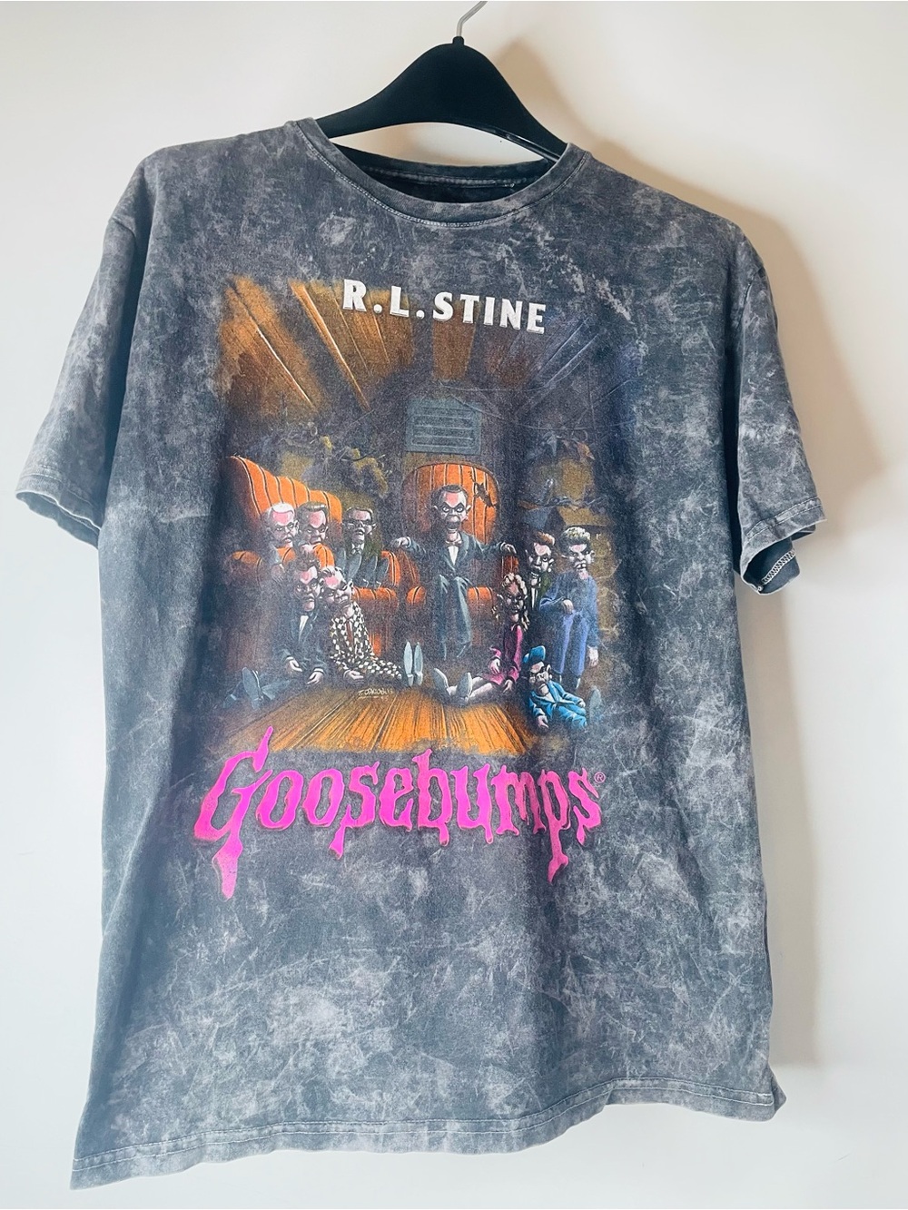 Goosebumps Graphic Tee by R.L. Stine - Black Acid Wash